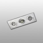 Downlight 3 rectangle inclinable en aluminium