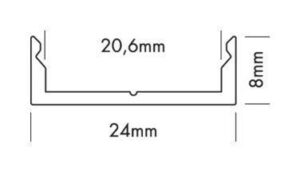 Aluminum profile+cover Low model - wide