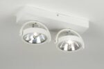 Plafond lamp 2x ar111 mat wit