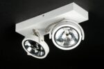 Plafond lamp 2x ar111 mat wit